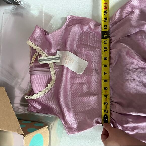 Nwt Anthropologie Tulle Los Angeles Pink Purple Satin Fit & Flare Dress - Picture 9 of 10